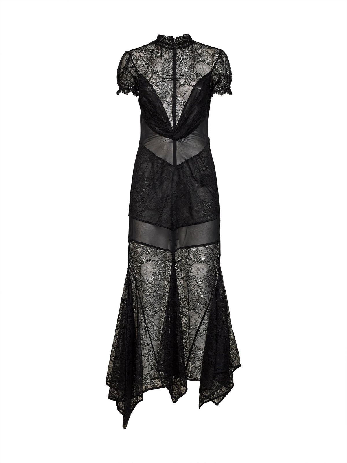 The Attico Women Black Lace Asymmetric Maxi Dress