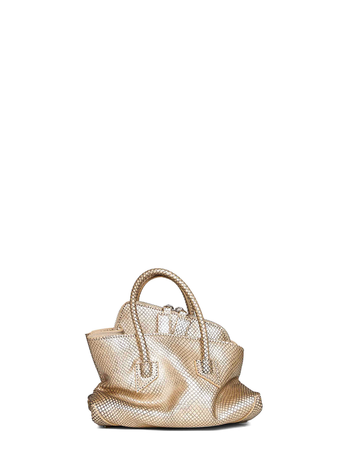 The Attico Women Platinum "Superattico 10 La Passeggiata Mini" Top Handle Bag