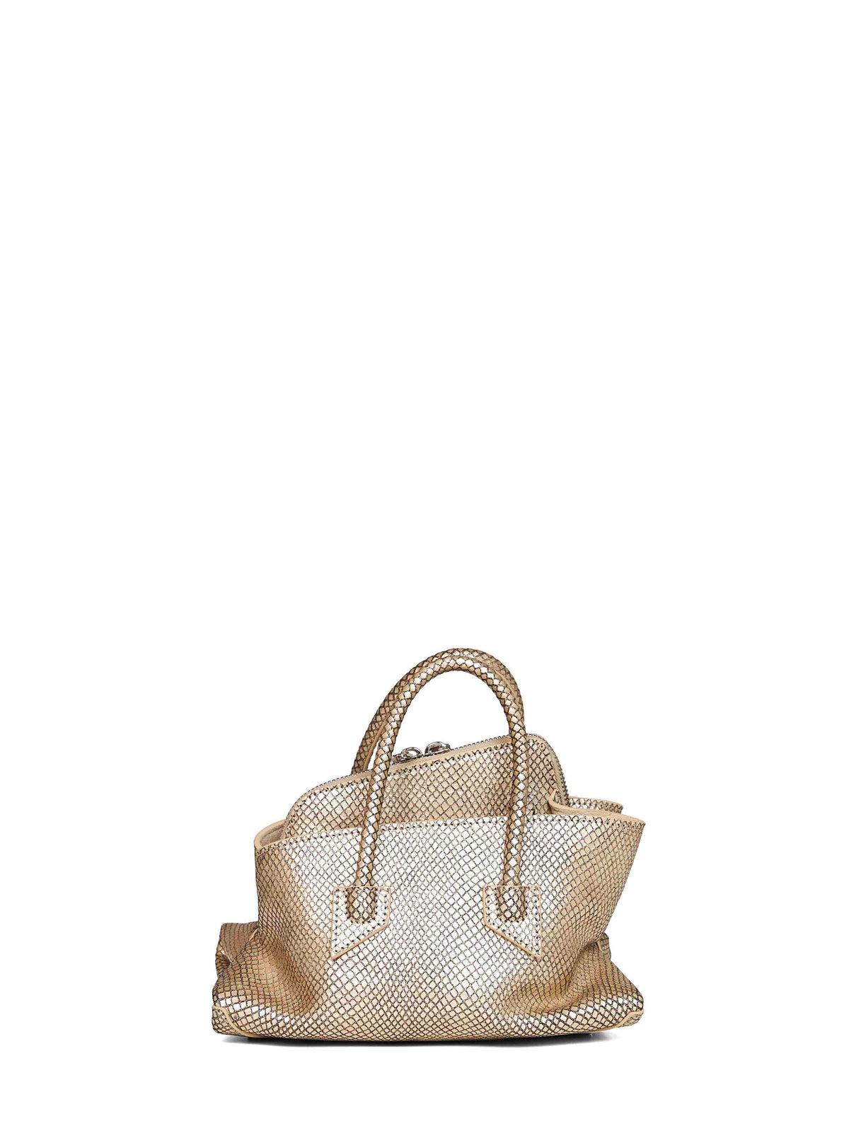 The Attico Women Platinum "Superattico 10 La Passeggiata Mini" Top Handle Bag
