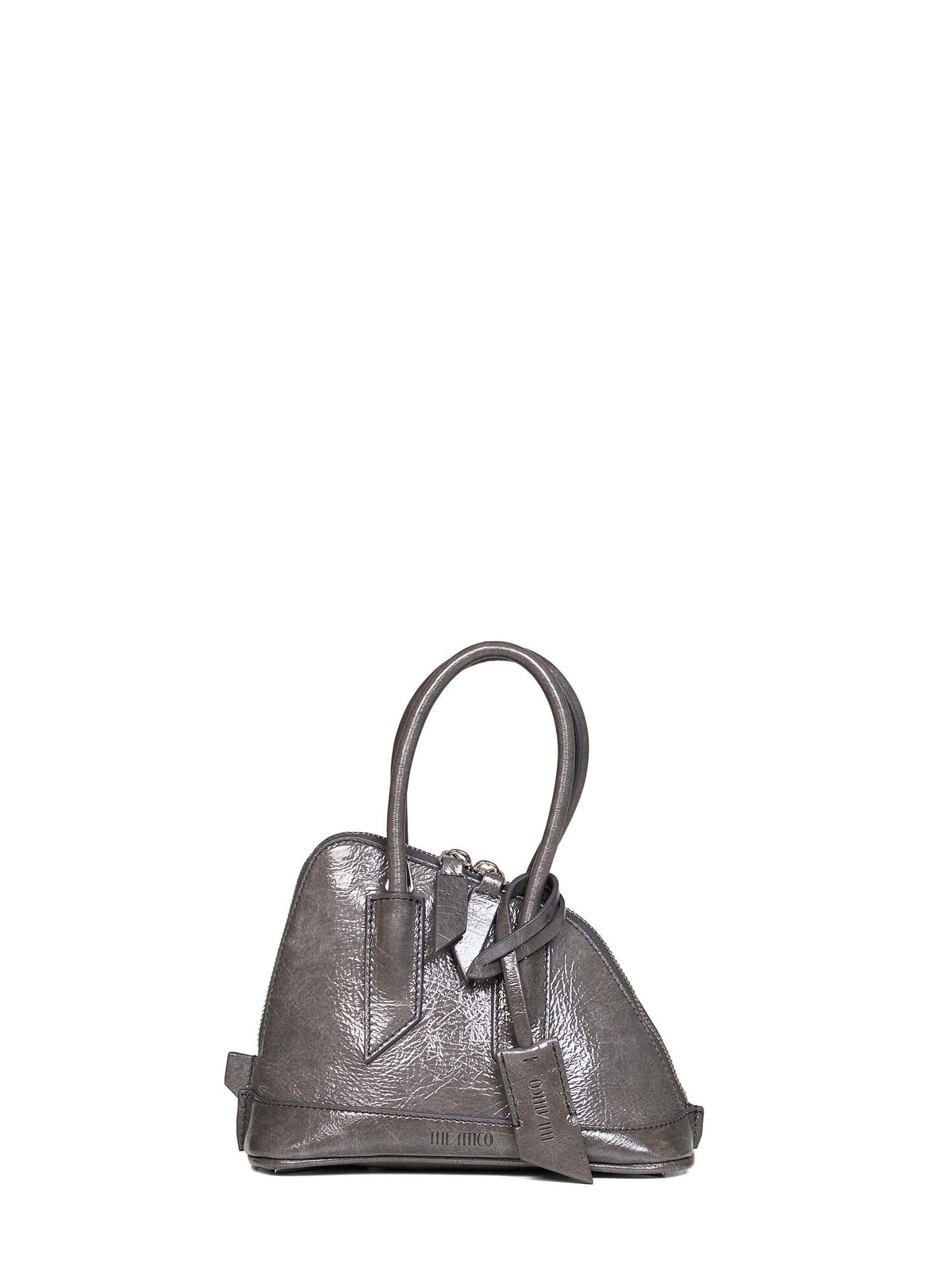 The Attico Women Pearl Grey "Superattico 10 Sant Ambroeus Mini" Top Handle Bag