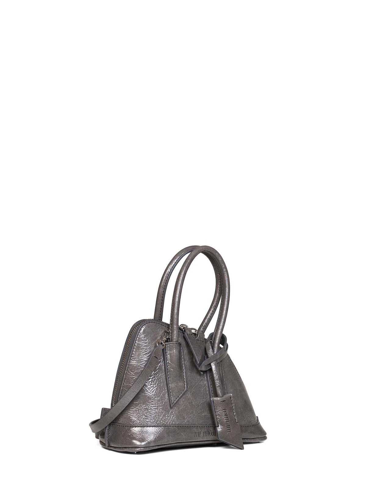 The Attico Women Pearl Grey "Superattico 10 Sant Ambroeus Mini" Top Handle Bag