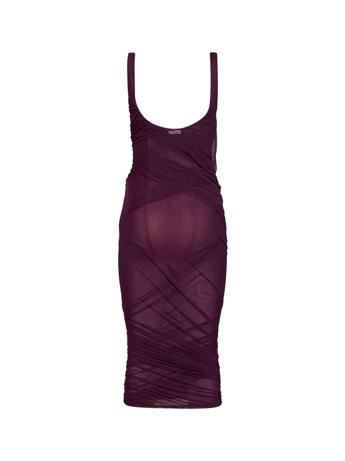 The Attico Women Plum Tulle "Superattico10" Draped Midi/Long Dress