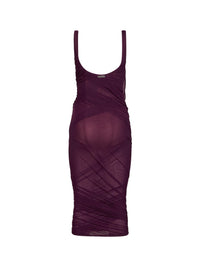 The Attico Women Plum Tulle "Superattico10" Draped Midi/Long Dress