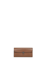 Toteme Women Tiramisu Brown Palmellato Leather T-Lock Wallet