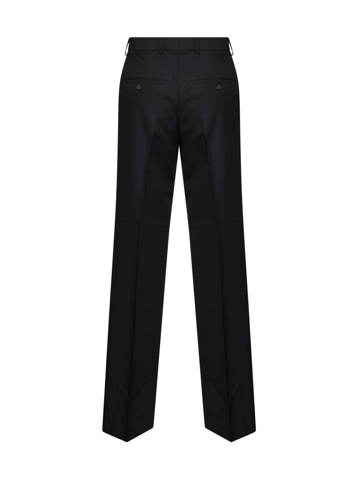 Toteme Women Black Wool Blend Canvas Straight-Leg Suit Trousers