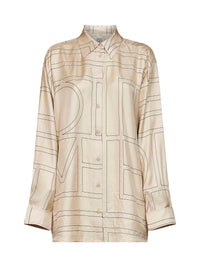 Toteme Women Ivory Monogram Silk Classic Shirt