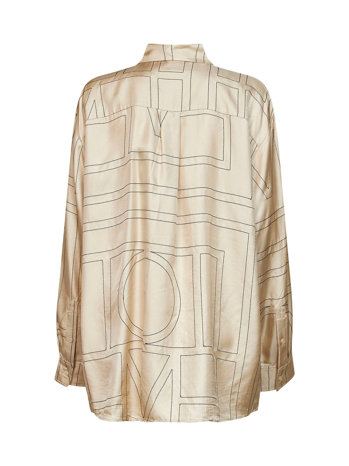 Toteme Women Ivory Monogram Silk Classic Shirt