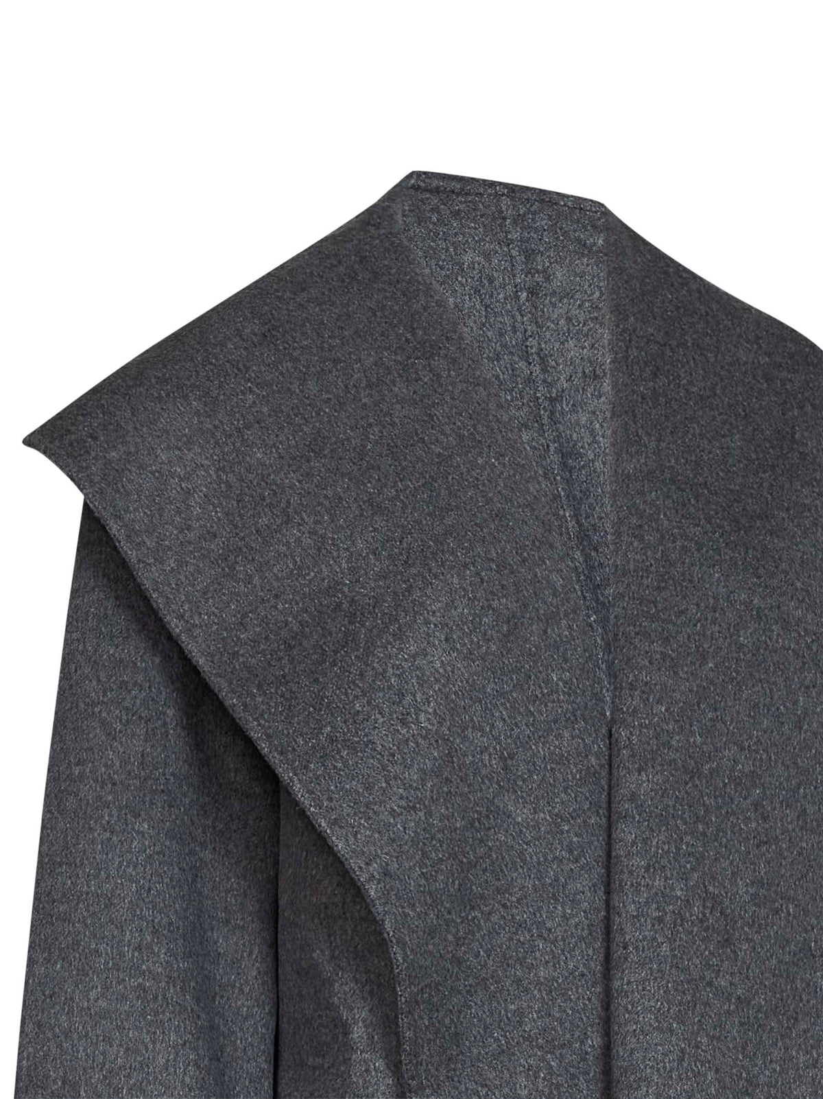 Toteme Women Pale Grey Melange Double Wool Hooded Coat