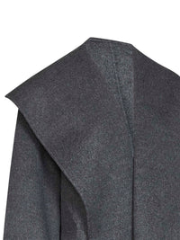 Toteme Women Pale Grey Melange Double Wool Hooded Coat