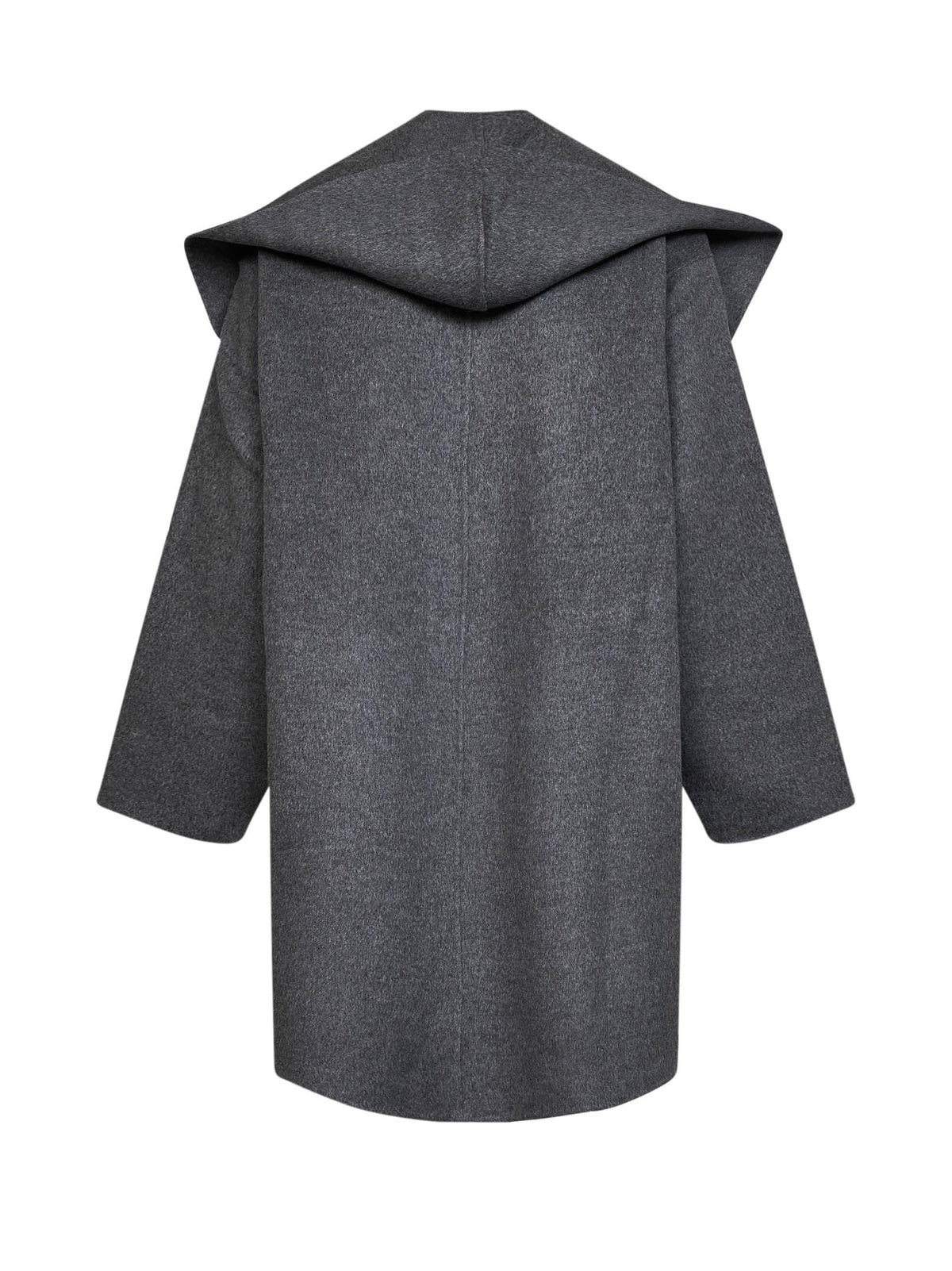 Toteme Women Pale Grey Melange Double Wool Hooded Coat