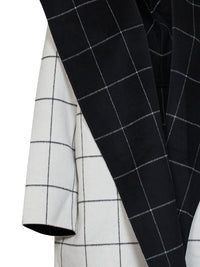 Toteme Women Black And White Check Double Hooded Coat