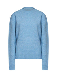 Toteme Women Pale Blue Alpaca And Cotton Blend Knit Classic Sweater