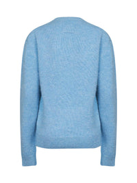 Toteme Women Pale Blue Alpaca And Cotton Blend Knit Classic Sweater