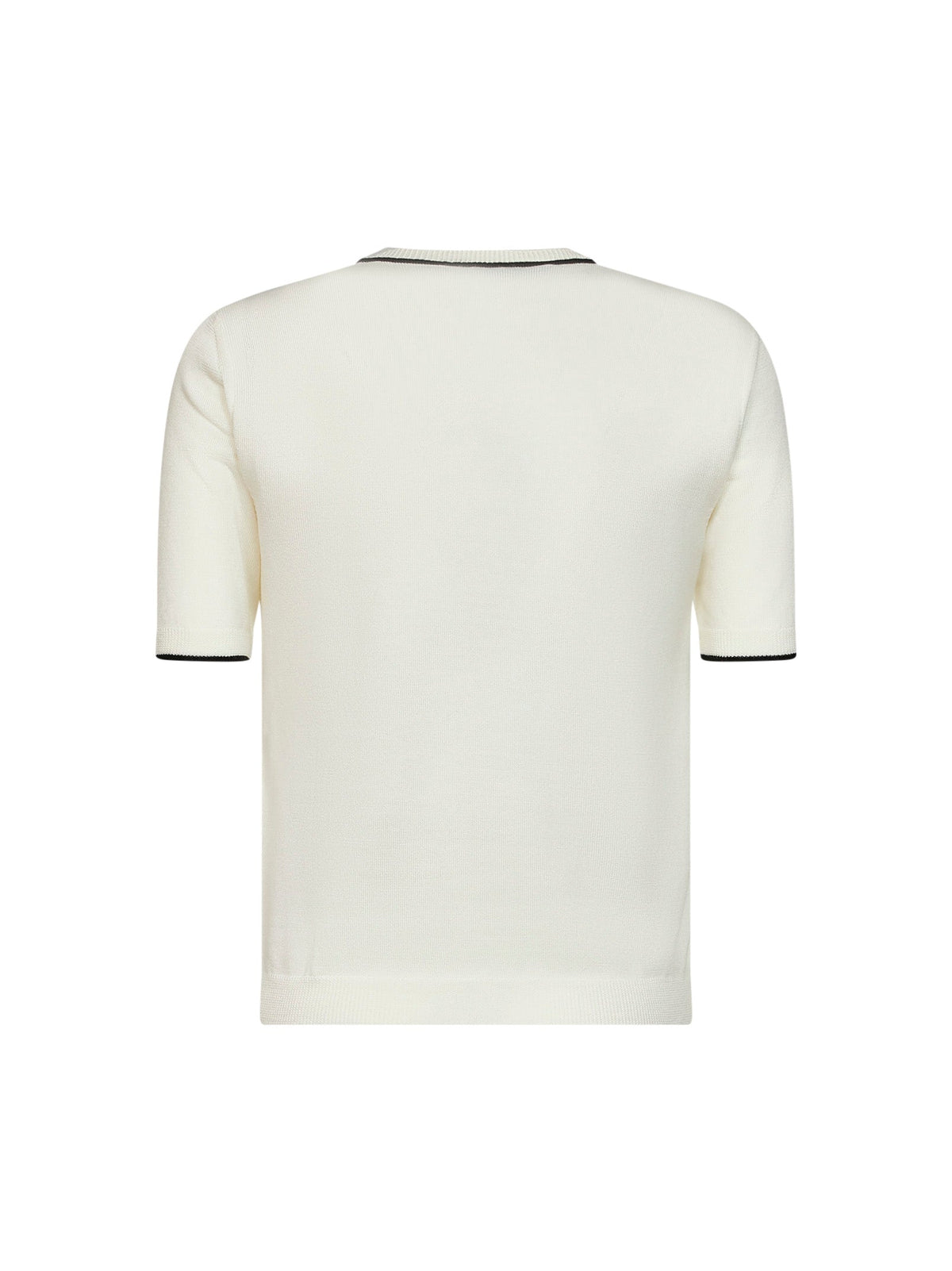 Valentino Women Ivory Wool Sweater With Contrasting Edges And Vlogo