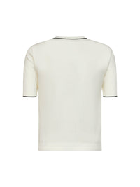 Valentino Women Ivory Wool Sweater With Contrasting Edges And Vlogo