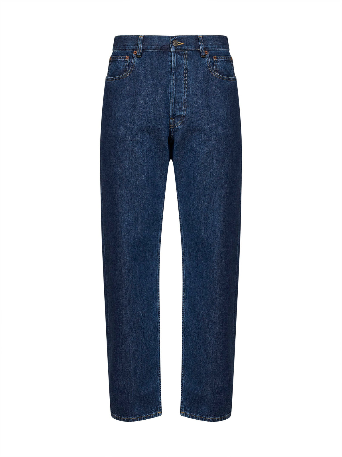 VALENTINO Valentino Men Medium Bue Cotton Denim Valentino Jeans With Vgold