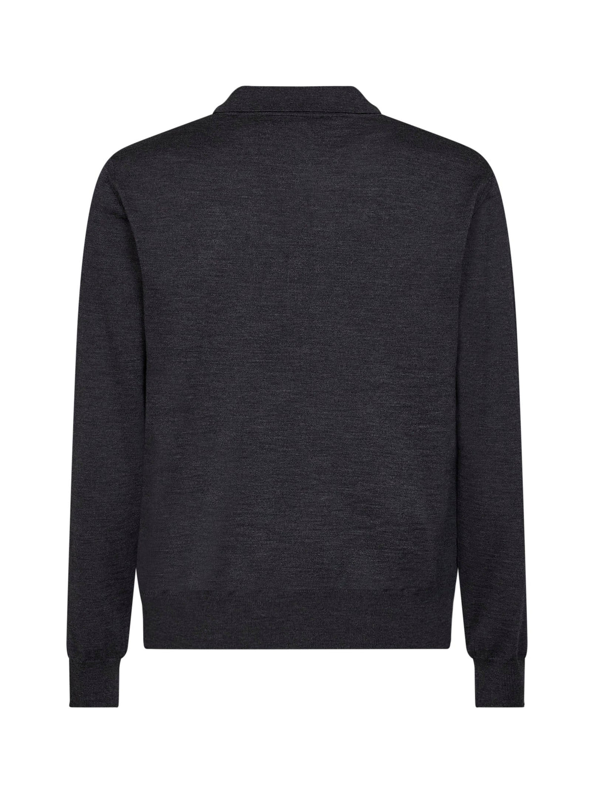 Valentino Men Dark Grey Wool Valentino Polo Shirt With Vlogo Embroidery
