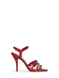 Valentino Garavani Women Red Kidskin Rockstud 100Mm Sandals