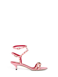 Valentino Garavani Women Candy Pink Calfskin Leather Rockstud 40 Sandals