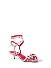 Valentino Garavani Women Candy Pink Calfskin Leather Rockstud 40 Sandals