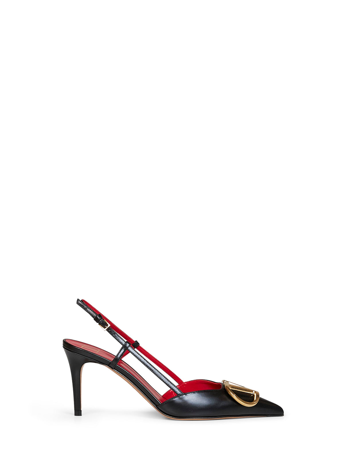 Valentino Garavani Women Black Calfskin Leather Vlogo Signature 80Mm Slingback Pumps