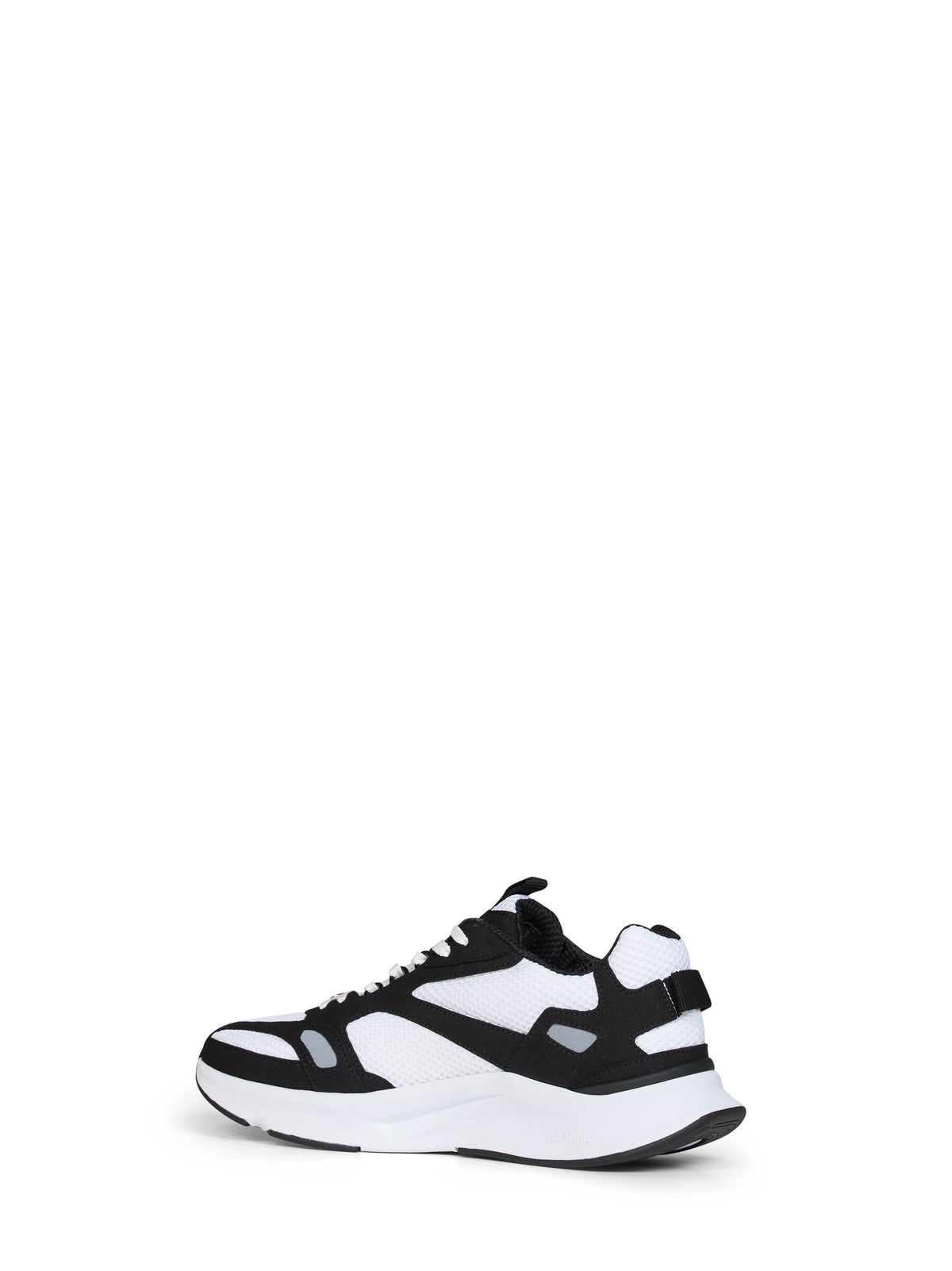 Valentino Garavani Men White And Black And Grey Mesh And Suede Demivee Low-Top Sneakers