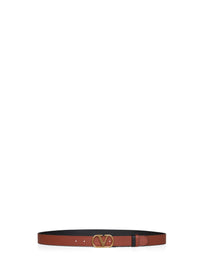 Valentino Garavani Men Black And Deep Caramel Vlogo Signature Reversible Belt