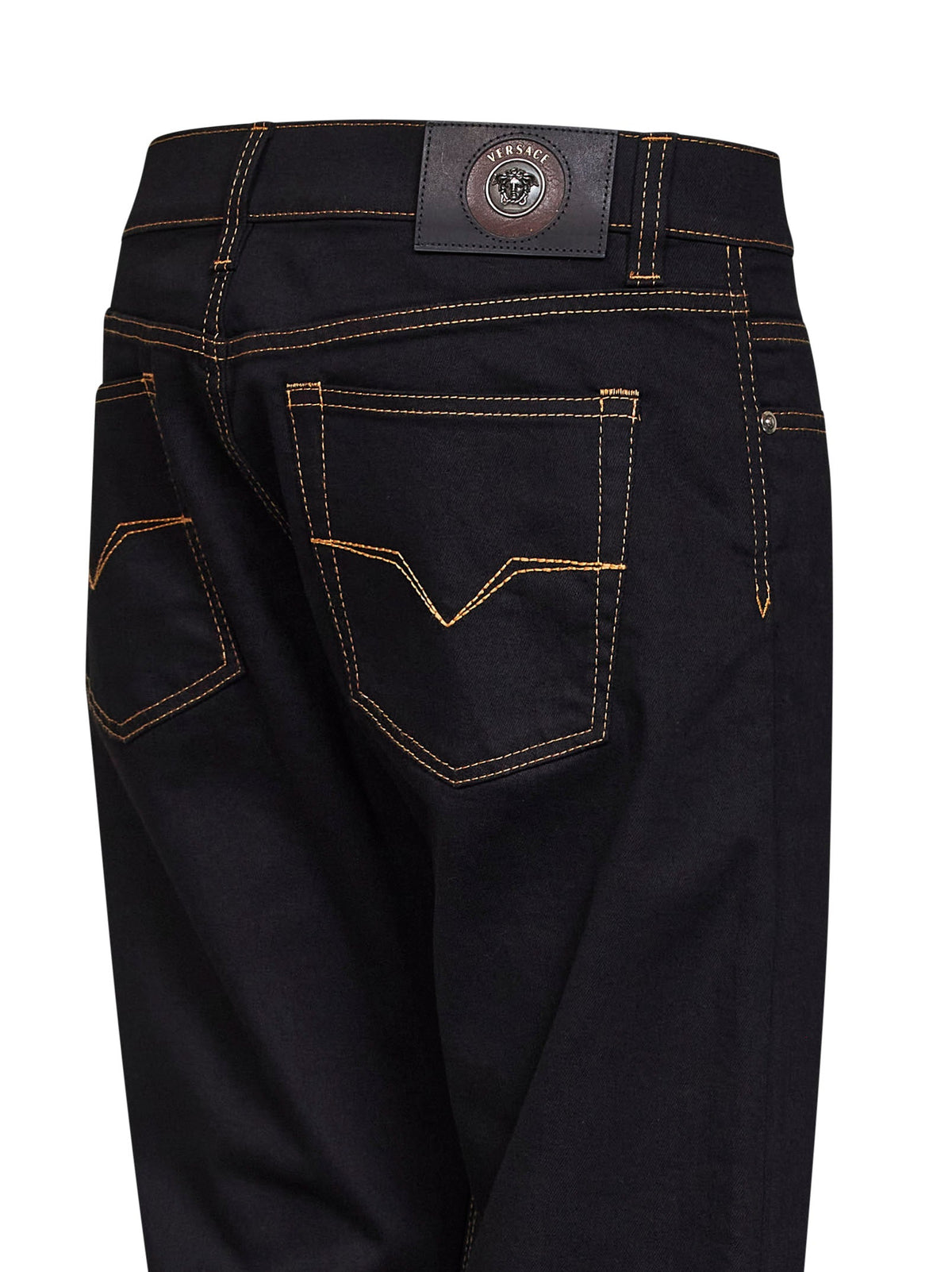 Versace Men Black Comfort Denim Tapered Jeans