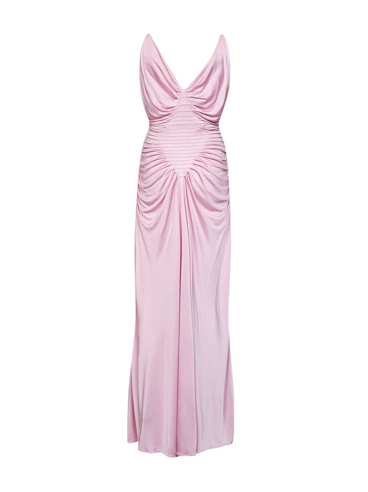 Versace Women Pastel Pink Liquid Viscose Jersey Evening Dress