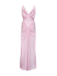 Versace Women Pastel Pink Liquid Viscose Jersey Evening Dress