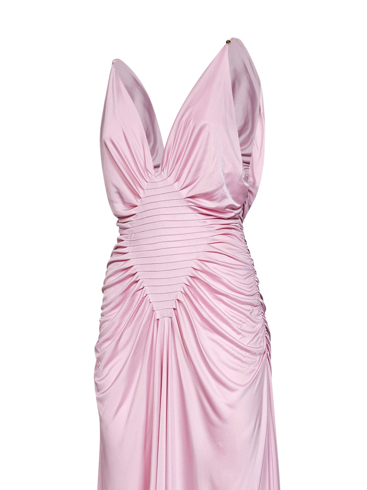 Versace Women Pastel Pink Liquid Viscose Jersey Evening Dress