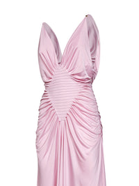 Versace Women Pastel Pink Liquid Viscose Jersey Evening Dress