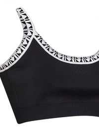 Versace Women Black Knit Cropped Top With Jacquard Details