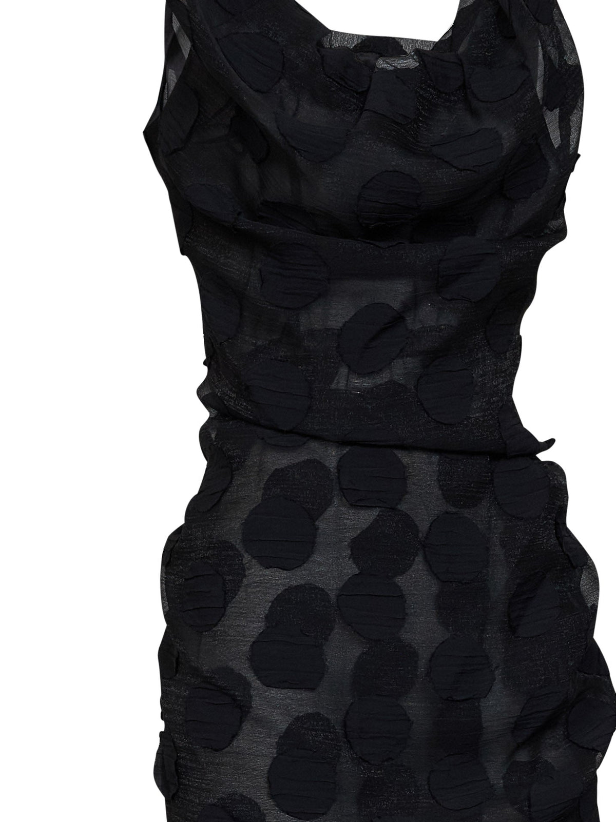 Vivienne Westwood Women Black Polka Dot Crepe Ginnie Frill Midi Dress
