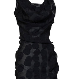 Vivienne Westwood Women Black Polka Dot Crepe Ginnie Frill Midi Dress