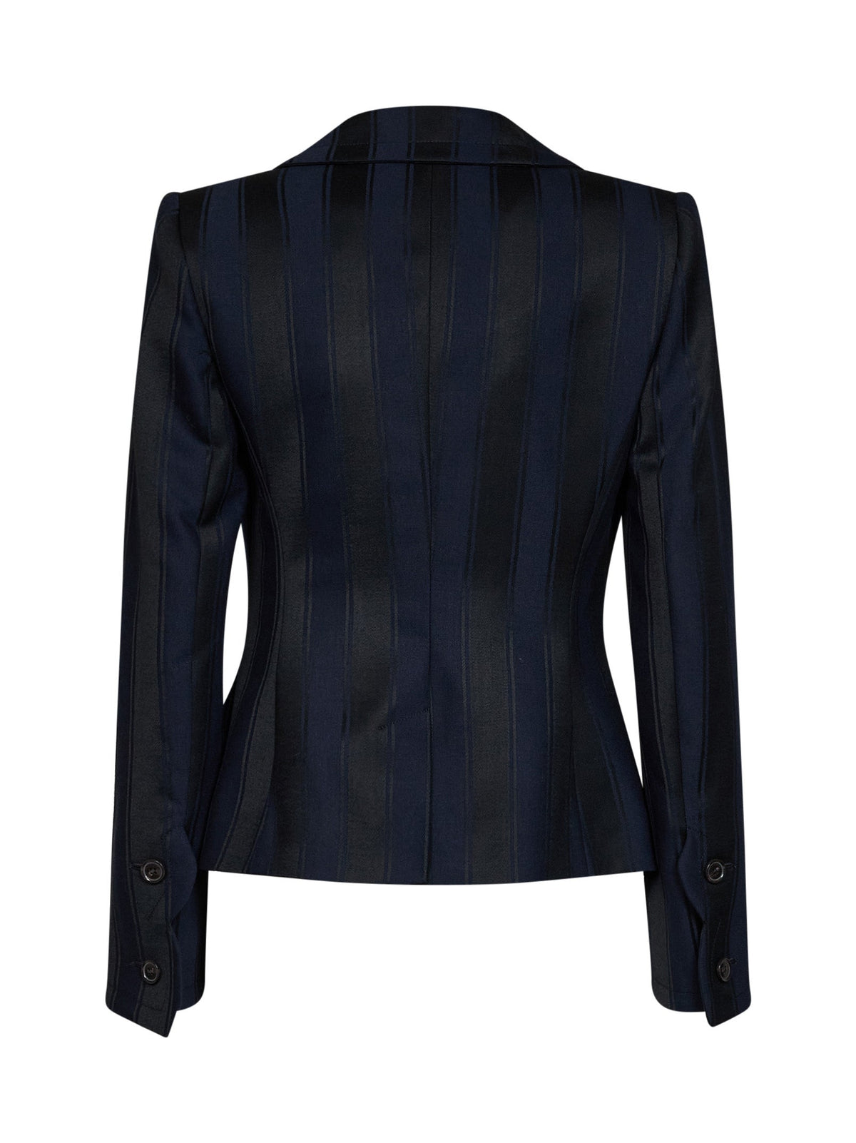 Vivienne Westwood Women Midnight Blue And Black Striped Wool Georgia Double-Breasted Jacket
