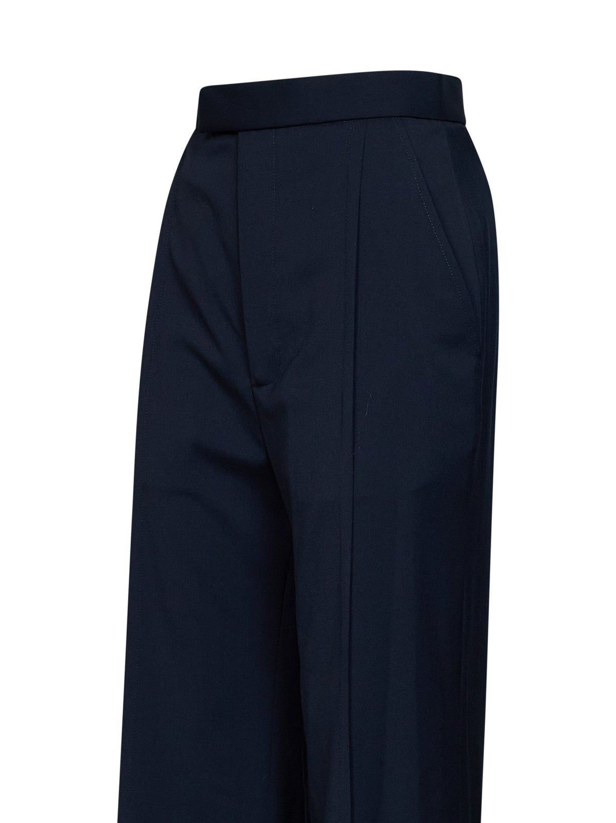 Vivienne Westwood Women Navy Blue Virgin Wool Wide Leg Trousers