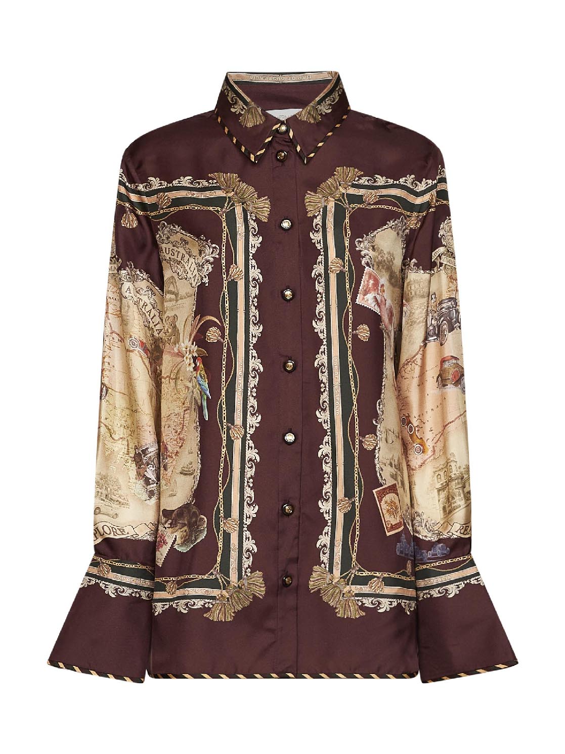 Zimmermann Women Plum Printed Silk Twill Valiant Shirt