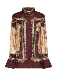 Zimmermann Women Plum Printed Silk Twill Valiant Shirt