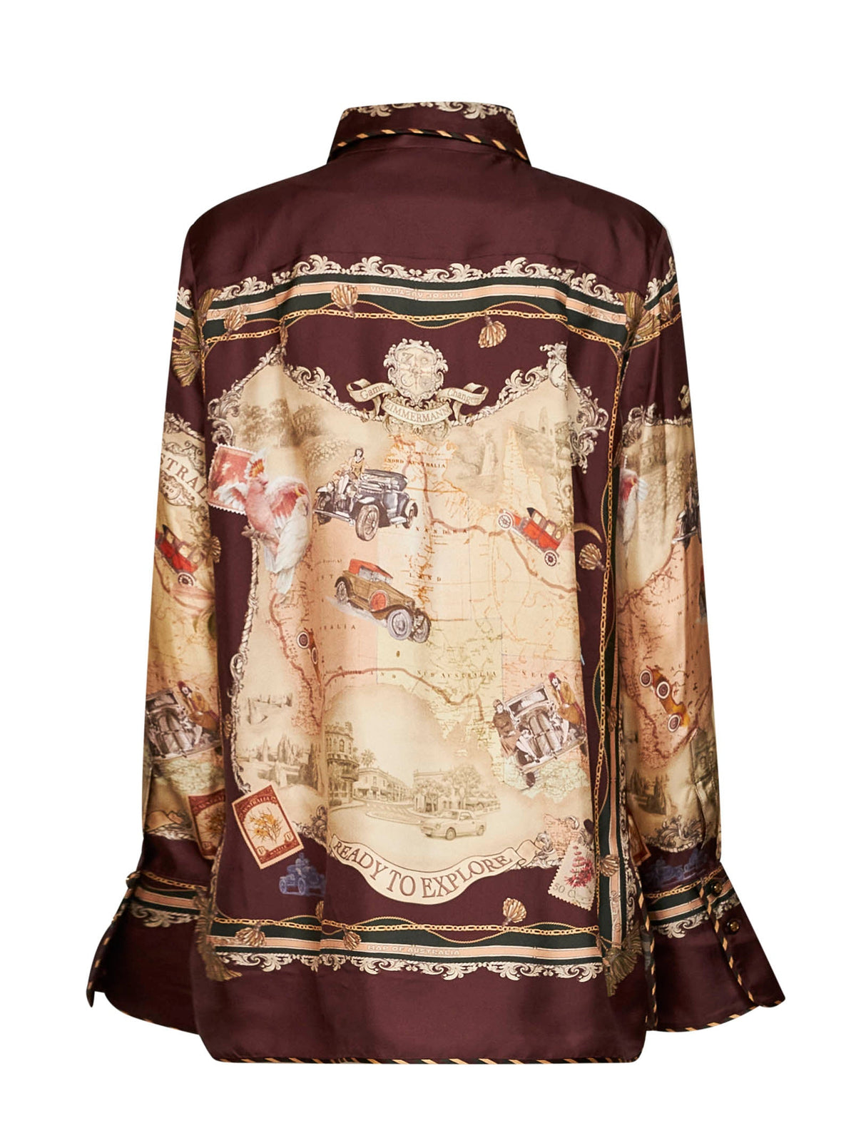 Zimmermann Women Plum Printed Silk Twill Valiant Shirt
