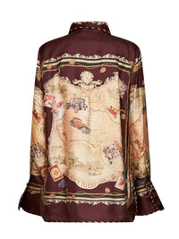 Zimmermann Women Plum Printed Silk Twill Valiant Shirt