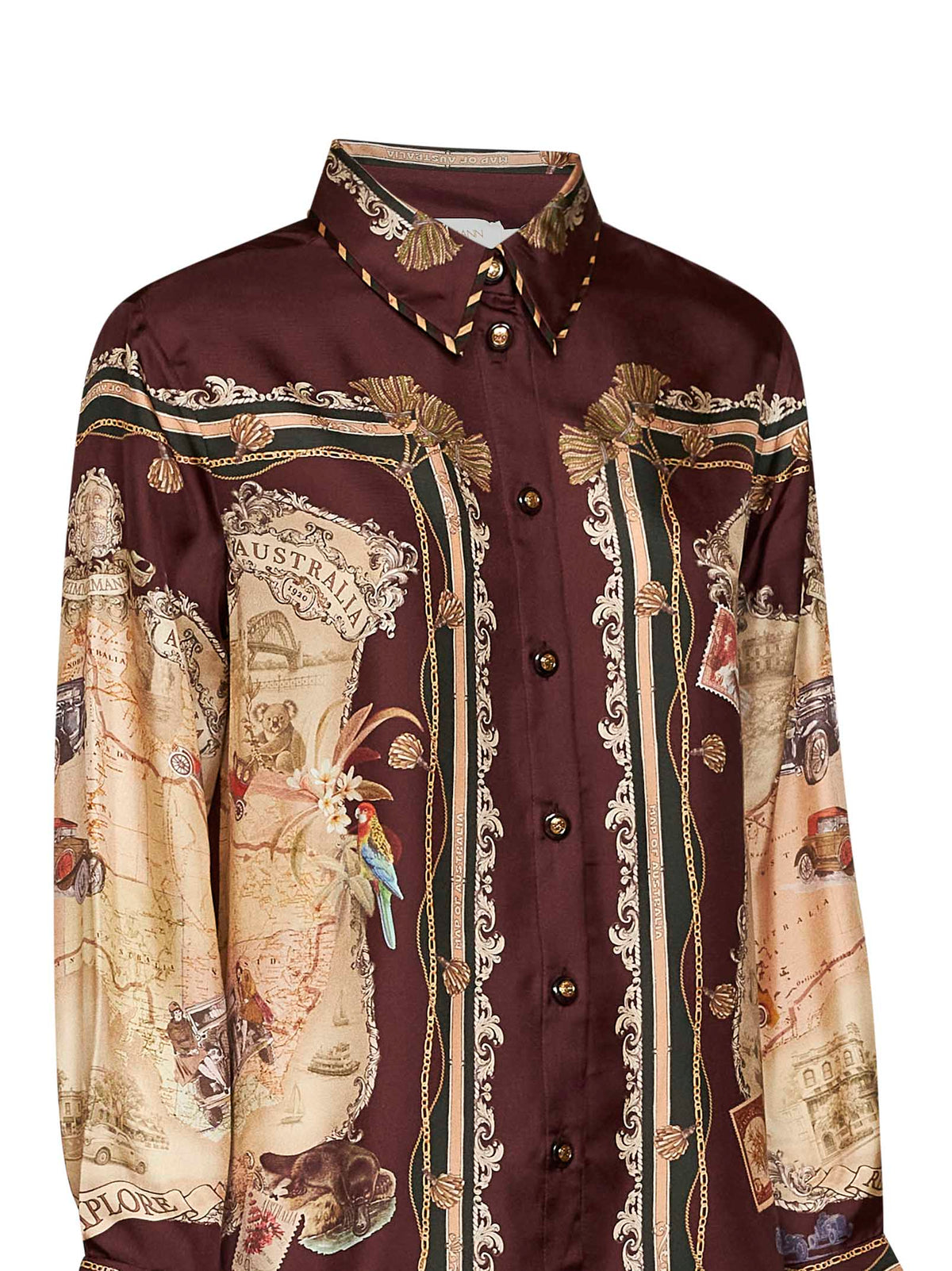 Zimmermann Women Plum Printed Silk Twill Valiant Shirt