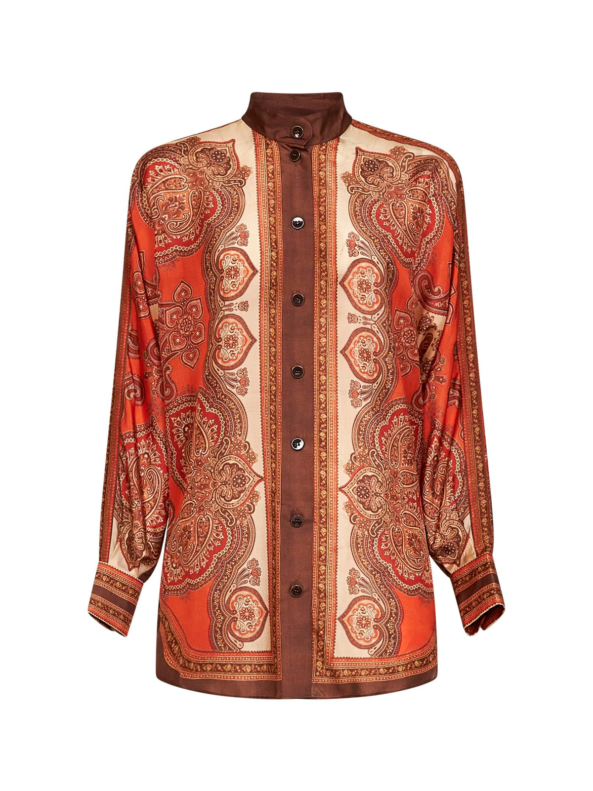 Zimmermann Women Tangerine Paisley-Print Silk Habotai Mahon Dolman Shirt