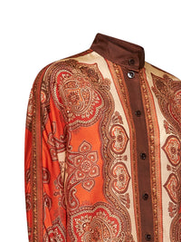 Zimmermann Women Tangerine Paisley-Print Silk Habotai Mahon Dolman Shirt