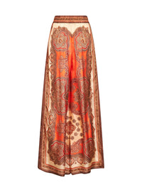 Zimmermann Women Tangerine Paisley-Print Silk Habotai Mahon Relaxed Trousers