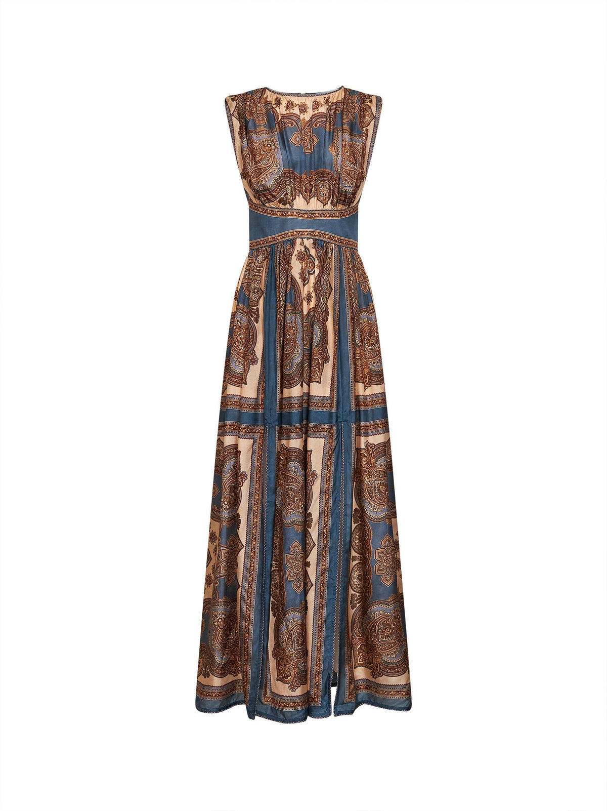 Zimmermann Women Dark Blue Paisley-Print Silk Habotai Mahon Maxi Dress