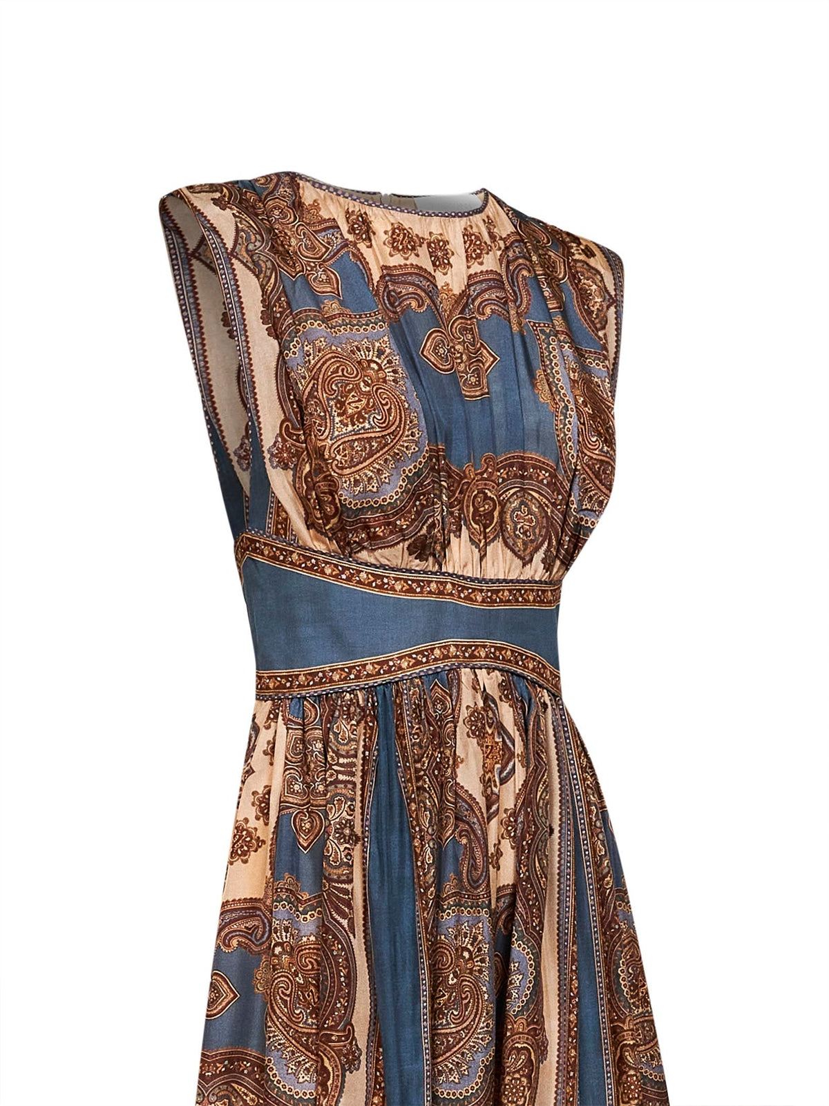Zimmermann Women Dark Blue Paisley-Print Silk Habotai Mahon Maxi Dress