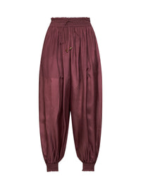 Zimmermann Women Merlot Silk Habotai Aster Harem Trousers
