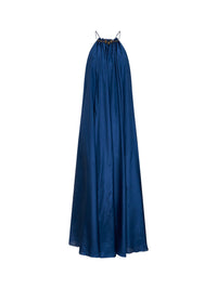 Zimmermann Women Cobalt Silk Aster Dark Gathered Beaded Maxi Dress