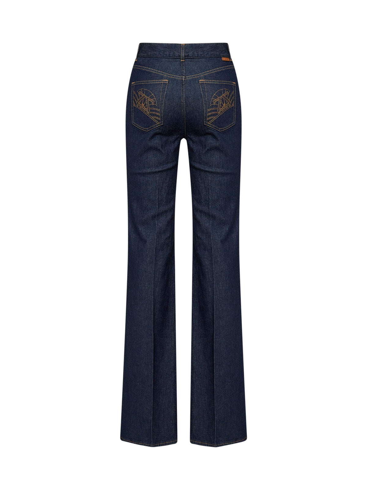 Zimmermann Women Harbour Blue Stretch Cotton Denim Slim-Fit Flared Jeans